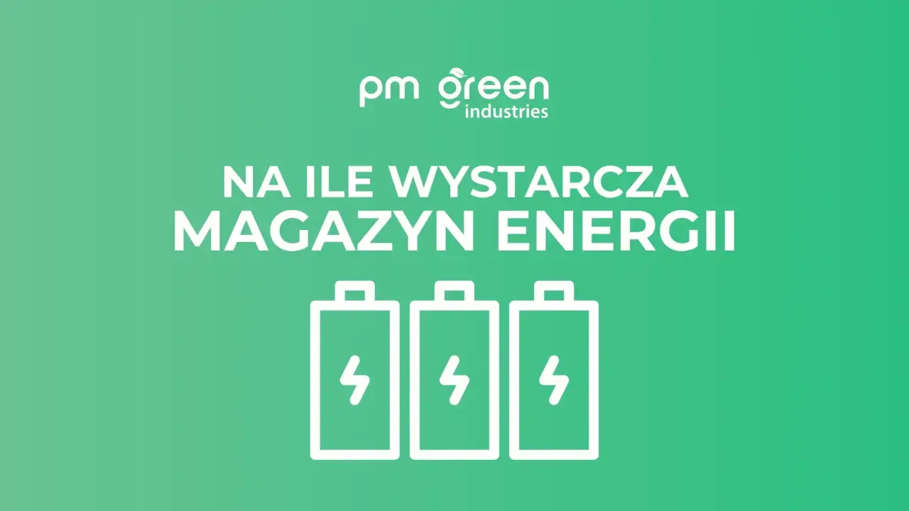 Na ile wystarcza magazyn energii 5 kW? Grafika z trzema ikonami baterii symbolizuje pytanie o pojemność magazynu energii.